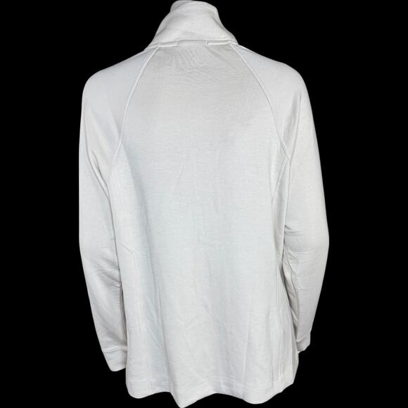 Cuddl Duds Smooth Knit Jersey Full Zip Jacket Pumice Stone Medium NWOT Mock Neck - Picture 7 of 14